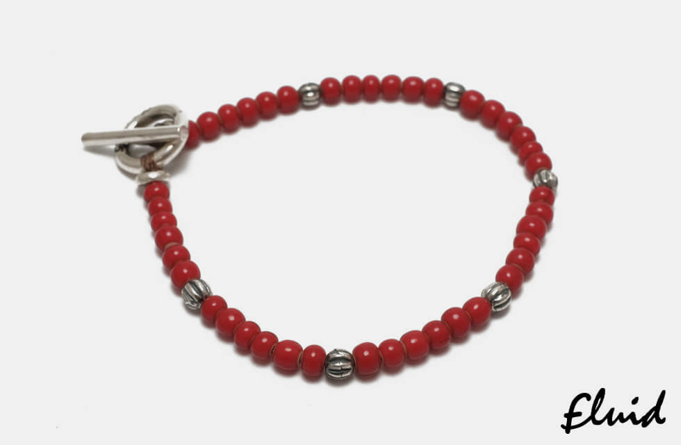 [fluid] red beads bracelet