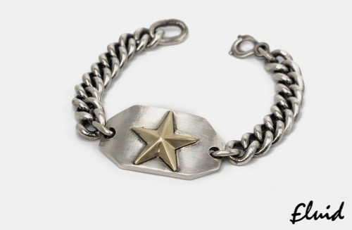 [fluid] star ID bracelet brass combi (octagon)