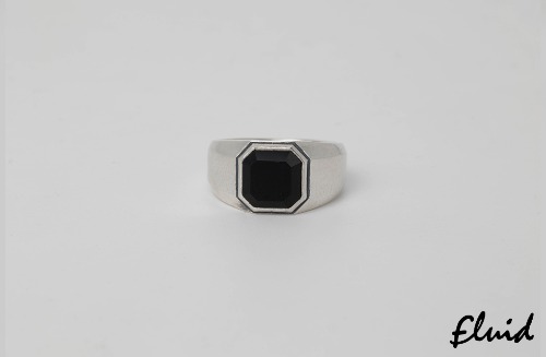 [fluid] octagon stone ring (onyx)